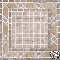 PietraArt Medallion Decorative Tile 18x18 Travertine  