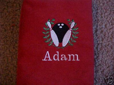 Embroidered Personalized Bowling Towel/ Crest design  