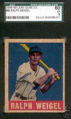 1948 LEAF RALPH WEIGEL #86 SGC 60 EX WHITE SOX  