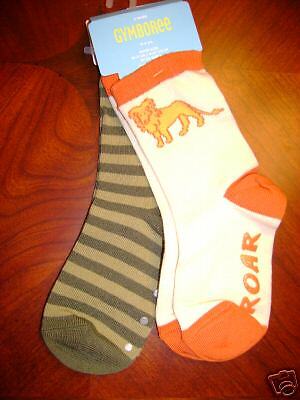 NWT Gymboree 4 5 4t Safari Trek lion & stripe socks lot  