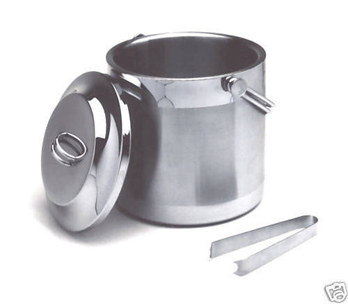   Steel Double wall Ice Bucket With Tongs NEW 028901005115  