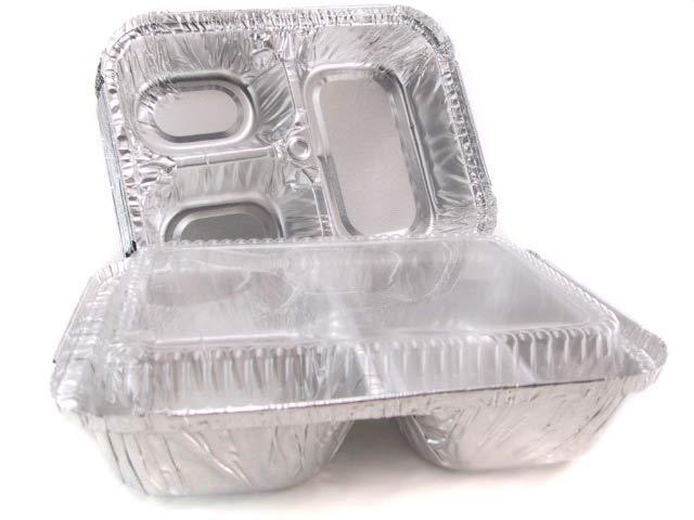 Foil TV Dinner Trays with Plastic Lid #210P   100 Pack  