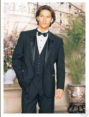 Black 2 Btn Peak Costume Theatrical Tuxedo Jacket 40R  