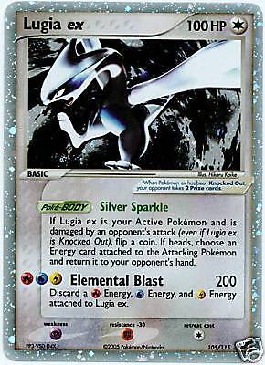 LUGIA EX 105/115 Ultra Rare Star Holo Foil Pokemon Card  