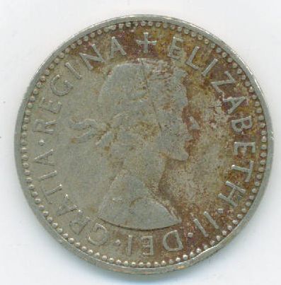 1955 Elizabeth II One Shilling Coin Currancy Great Britian British