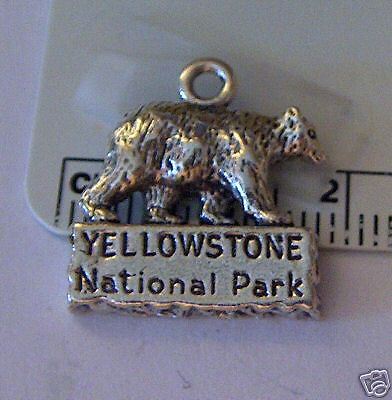 Sterling Silver Bear Yellowstone National Park Charm  