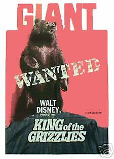 KING OF THE GRIZZLIES   Movie Poster  A  DISNEY   1970  