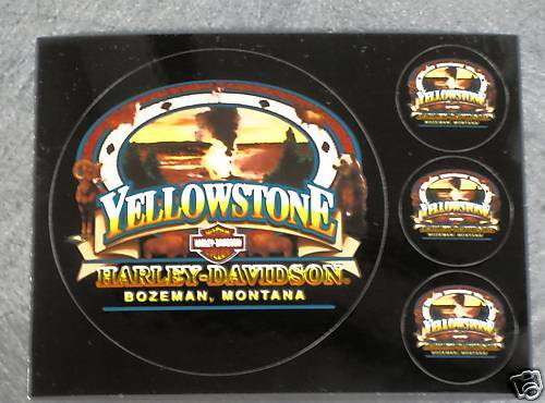 Yellowstone Harley Davidson Old Faithful Decal Postcard  
