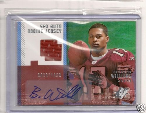 Brandon Williams 49ers 06 SPx JSY RC Auto Card